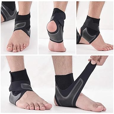 1 Pcs Right Foot Breathable Ankle Brace for Sprained Ankle,Stabilize Ligaments,Prevent Re Injury for men & women with Adjustable Wrap