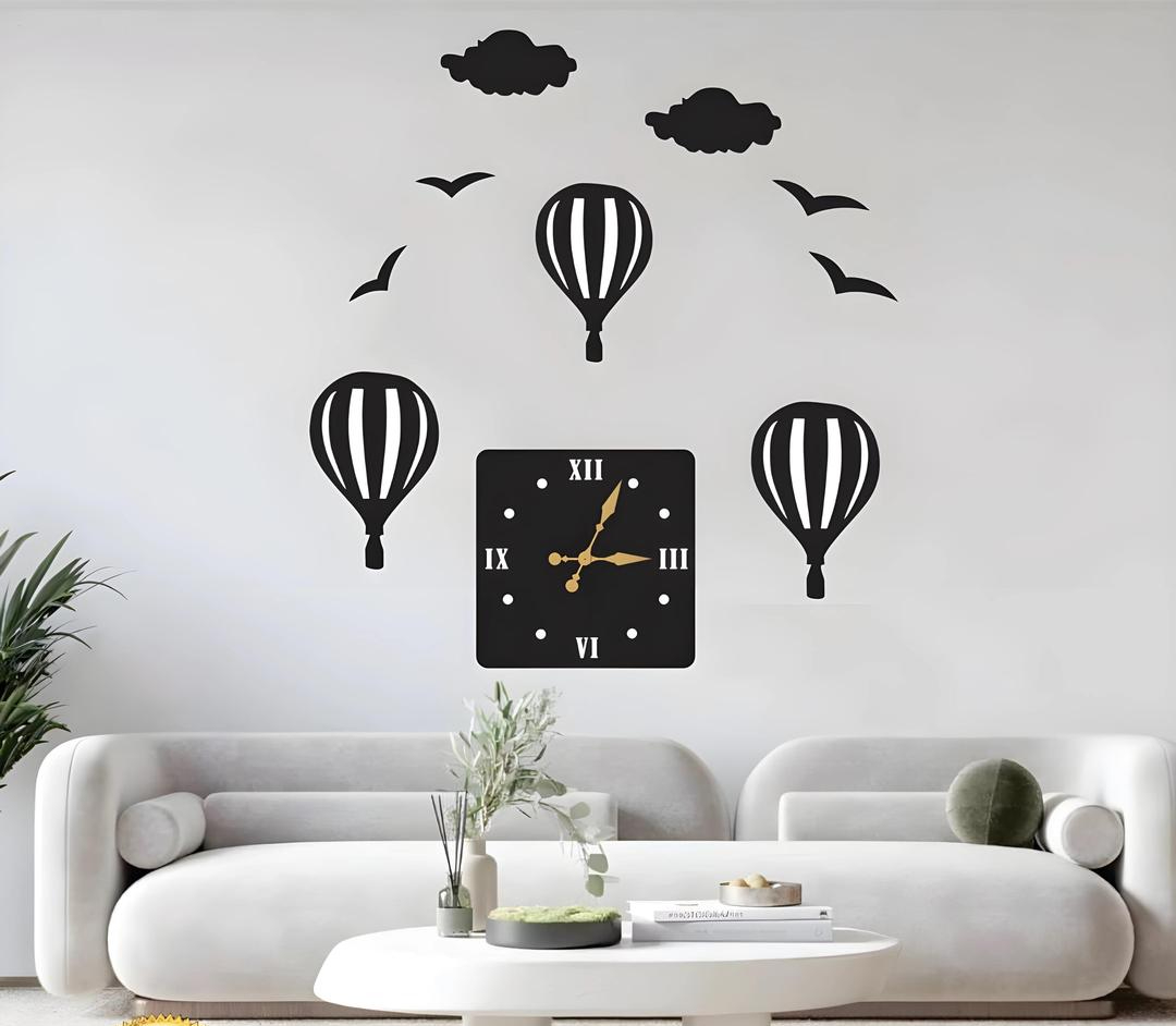 Air Baloon Eagle 3d Bird Design Wooden Wall Clock Home Decor Wall clock