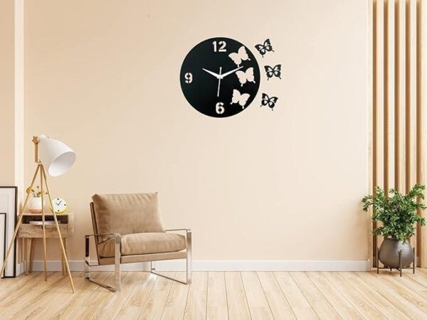 3D Beautiful  wooden  Fly Design Wall Clock for Living Room, Hall and Office