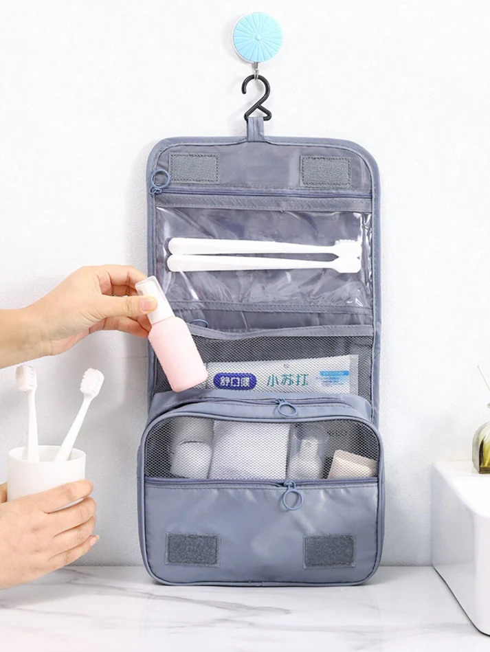 Hanging Travel Toiletry Bag Waterproof Travel Makeup Cosmetic Organizer (random color)