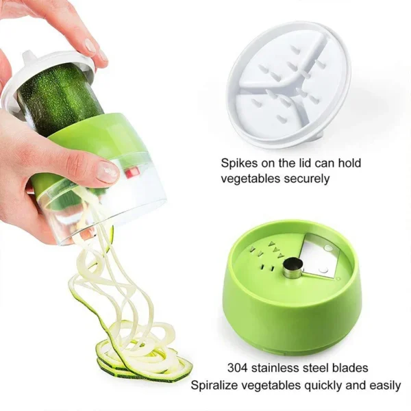 4in1 Vegetable Spiral Cutter / BPA-Free ABS plastic materials and 304 stainless steel blades - Image 6