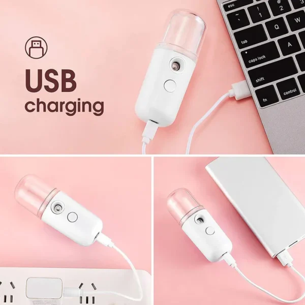 RECHARGEABLE MINI NANO FACE STEAMER OR SPRAYER (RANDOM COLOR) - Image 7