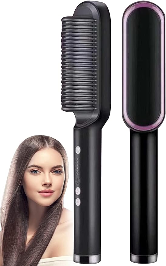 Hair Straightening Comb/Brush, Curling Comb Dual-Purpose Hair Straightener Styling Comb, Splint Does Not Damage The Inner Buckle for Professional Salon at Home (Random colors)