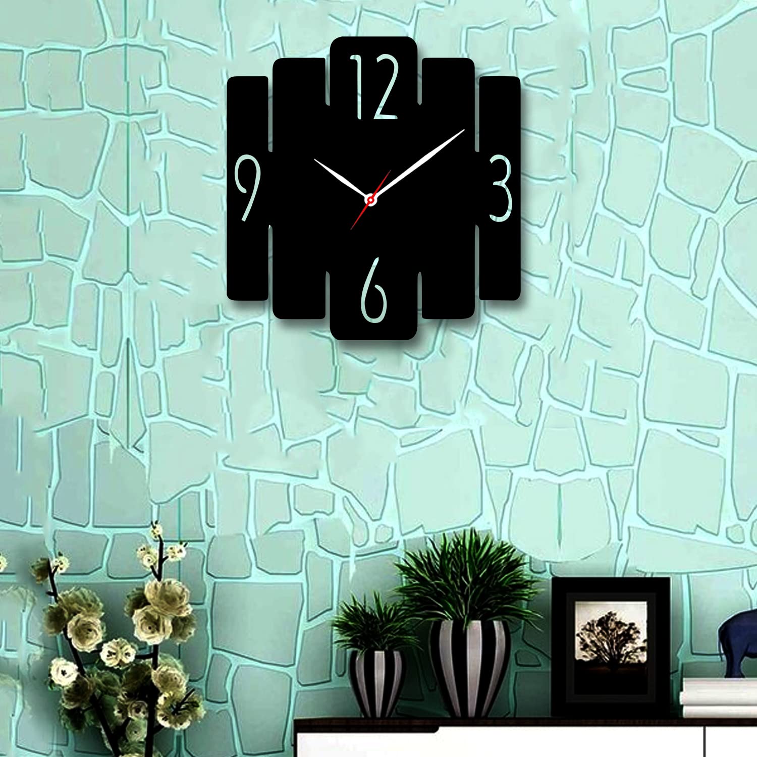 3D Beautiful Wooden Wall Clock for Home & Office, Decorative Designer Wall Clock