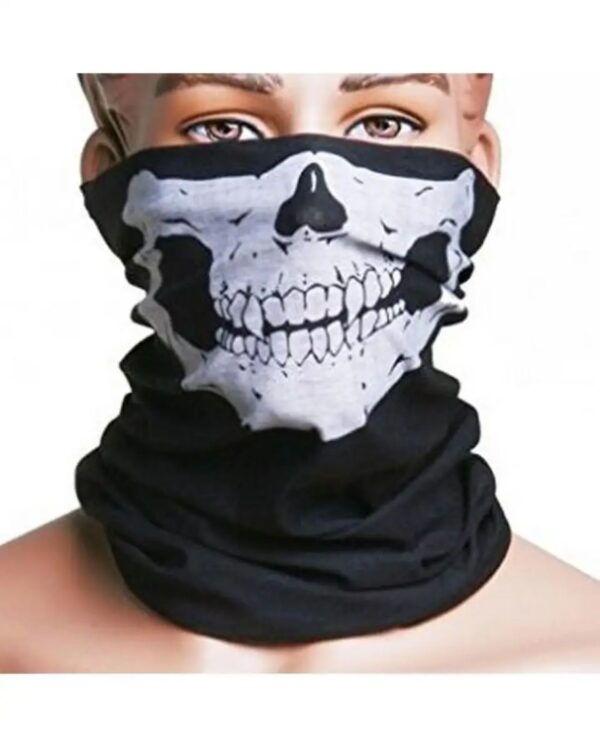 Skull Head Mask Ghost Face Halloween Party Men Women Cool Black Long Masks - Image 4