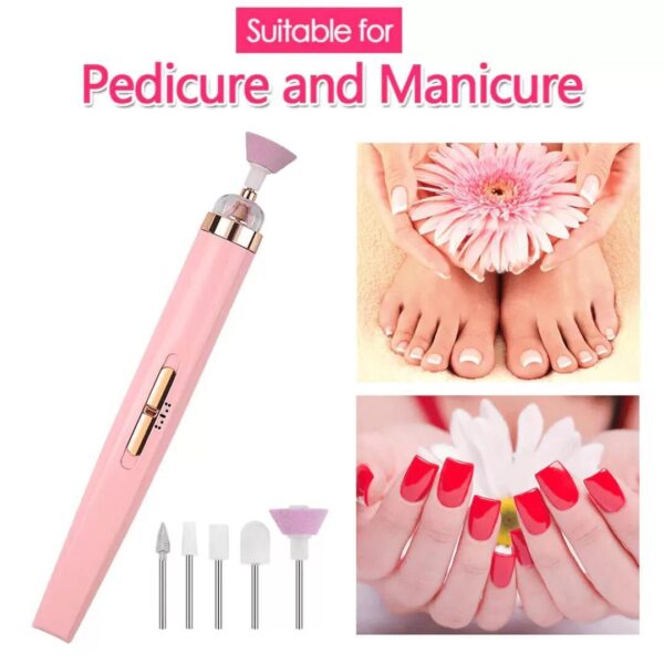 5 IN 1 Professional Manicure Nail | Salon Nail Finishing Touch | Nail Grinding, Burnishing Machine | Full Manicure and Pedicure Tool - Image 2