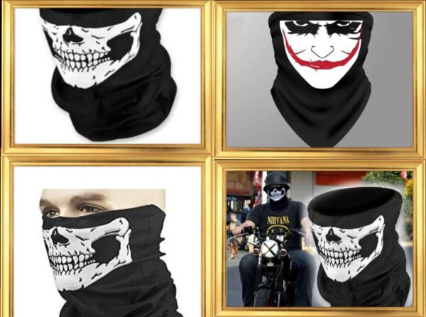 PACK OF 2 - Joker Mask And Skull Mask For Men And Boys-Used In Winter & summer - Image 2