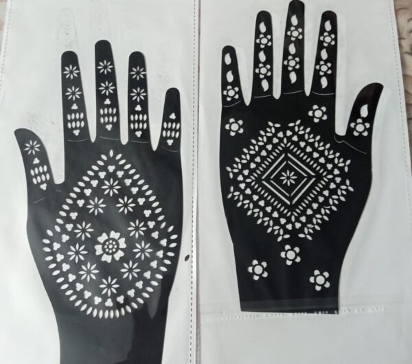 Pair Mehndi Stickers , Henna Mehndi Stencils (random design)