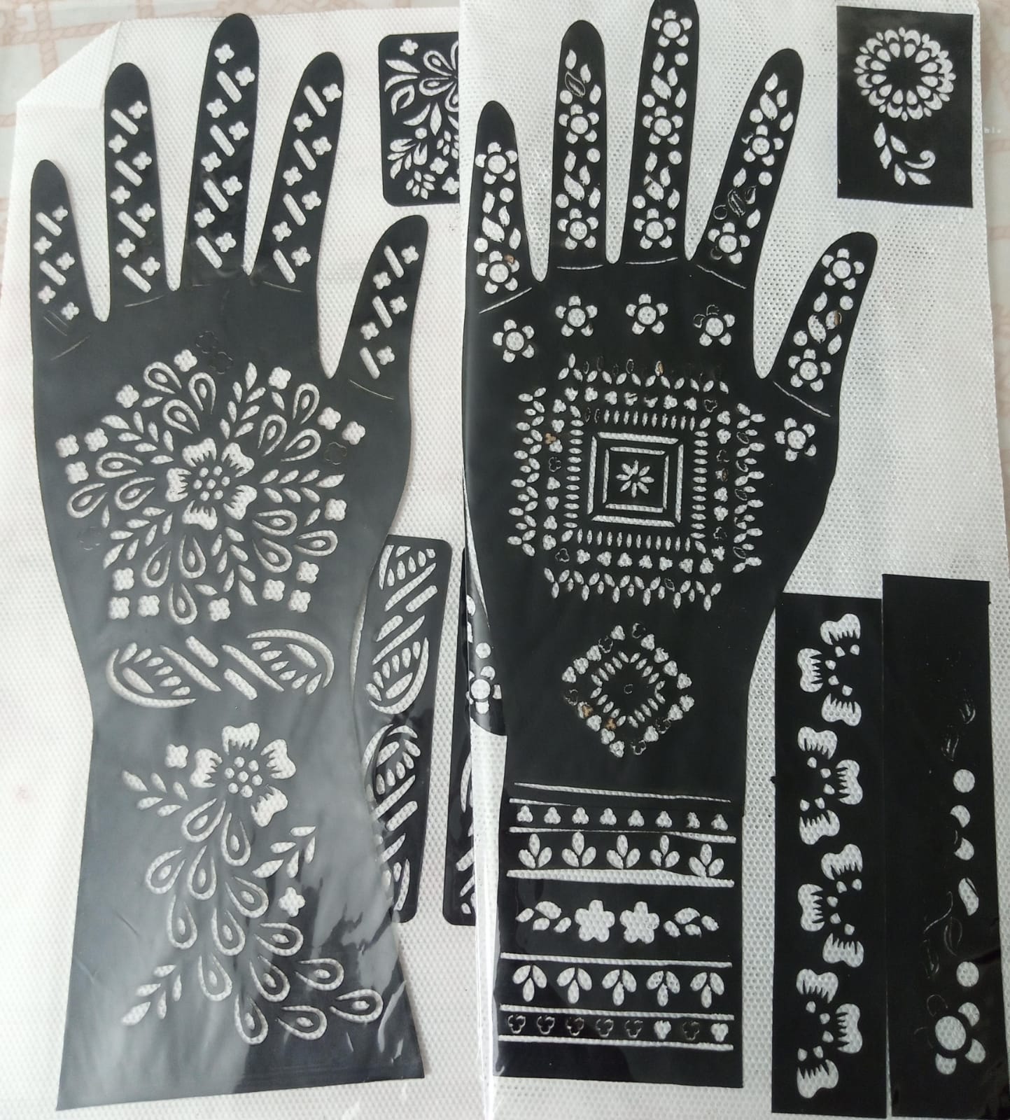 Pair Mehndi Stickers long wrist covarage and extra patches for long mehndi designs mehndi sticker (random design)