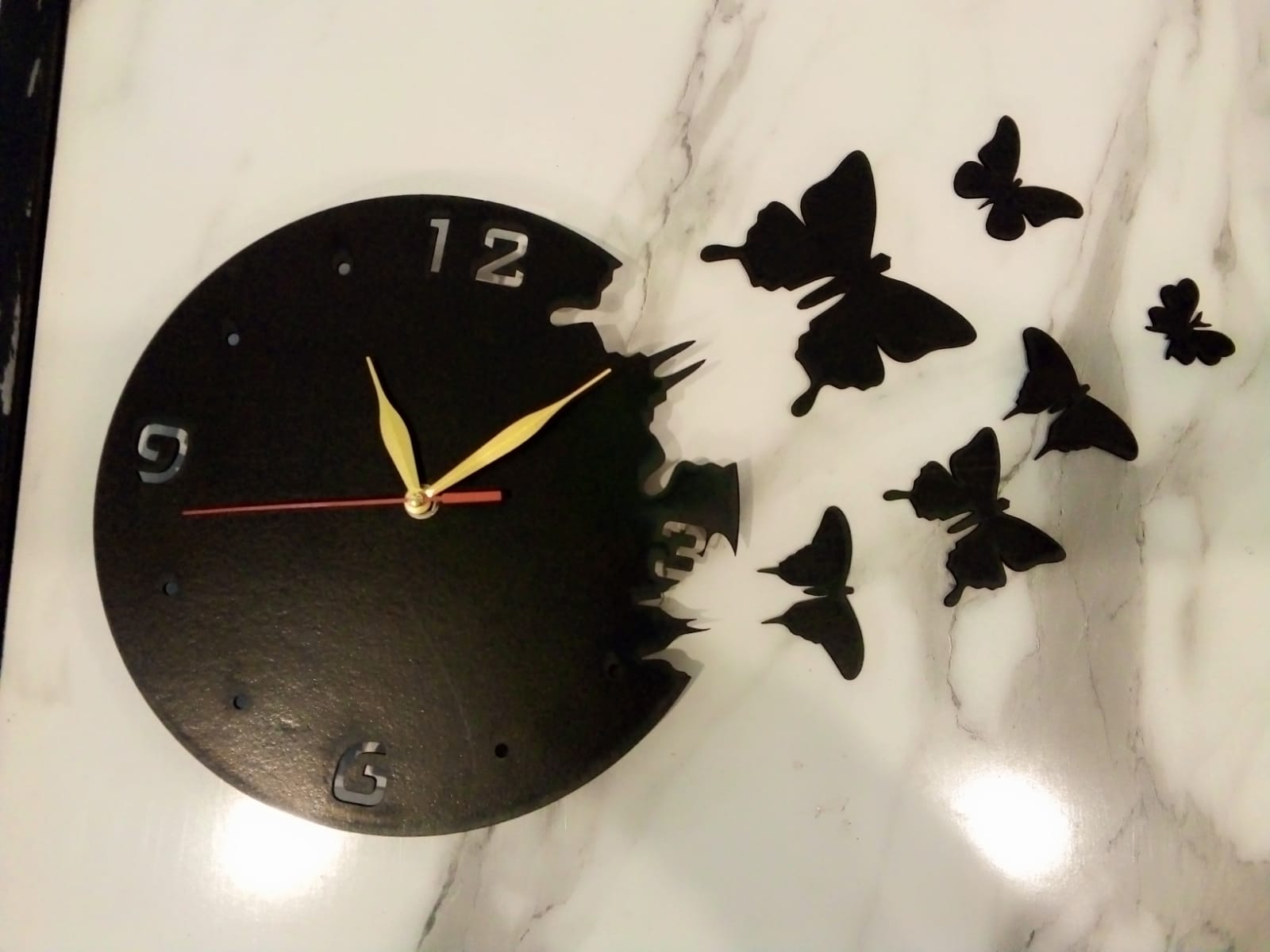 3D Beautiful Butterfly Wooden Wall Clock  Beautiful And Stylish Wall Decor