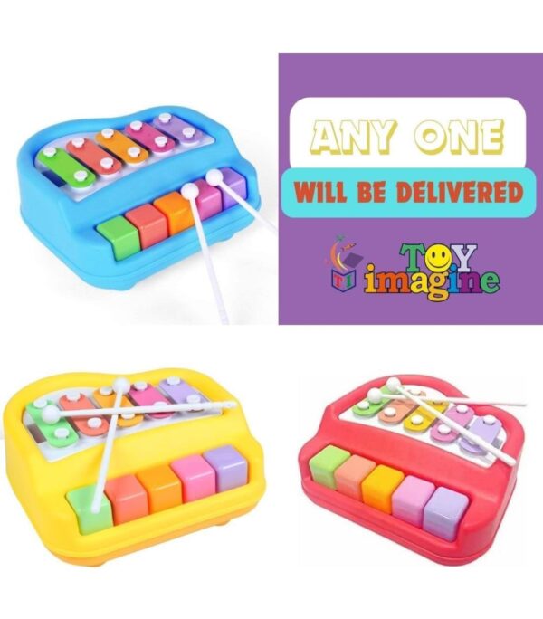 . 2 in 1 Xialophone and Piano with 2 drum sticks multi color Musical Instrument Toy for Toddler, Baby and Children - Image 3