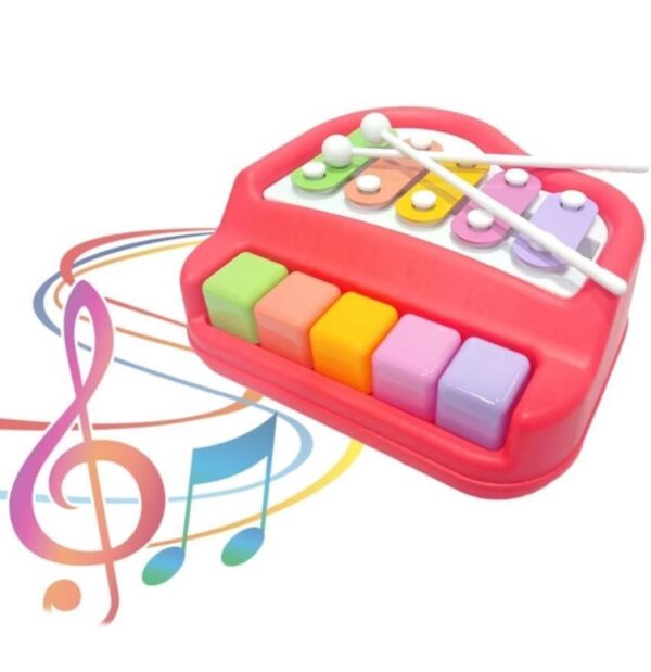 . 2 in 1 Xialophone and Piano with 2 drum sticks multi color Musical Instrument Toy for Toddler, Baby and Children - Image 4