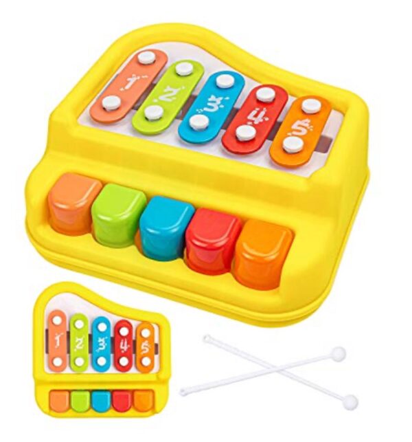 . 2 in 1 Xialophone and Piano with 2 drum sticks multi color Musical Instrument Toy for Toddler, Baby and Children - Image 6