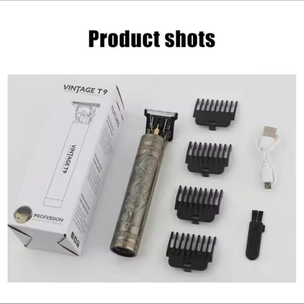 Alloy body (plastic ) - Vintage T9 Trimmer and Hair Clipper Cutting Machine For Men - Image 3