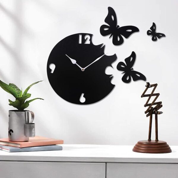 3d Butterflies wooden Wall Clock. Unique & Stylish  Wall Clock - Image 3