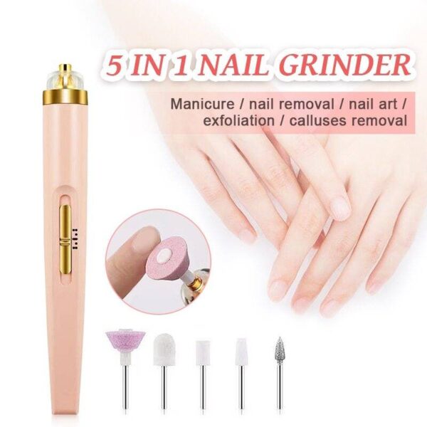 5 IN 1 Professional Manicure Nail | Salon Nail Finishing Touch | Nail Grinding, Burnishing Machine | Full Manicure and Pedicure Tool