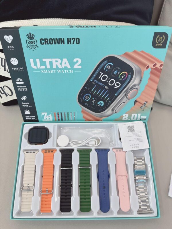 CROWN H70  SMART WATCH 7 straps (random color) - Image 2