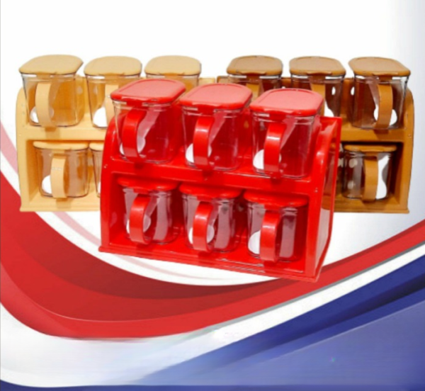 Spice Jars Rack, Masala Jars Box Set ( 6 Pieces ) (random color) - Image 3