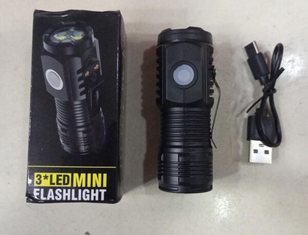 Mini Flashlight Flash Super Power Waterproof Camping Light / Pocket Flashlight with Clip USB Rechargeable Powerful Flashlight - Image 4